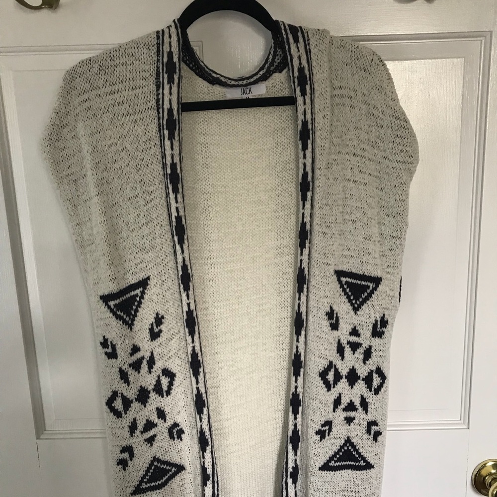 Jack by BB Dakota Jacquard sleeveless cardigan